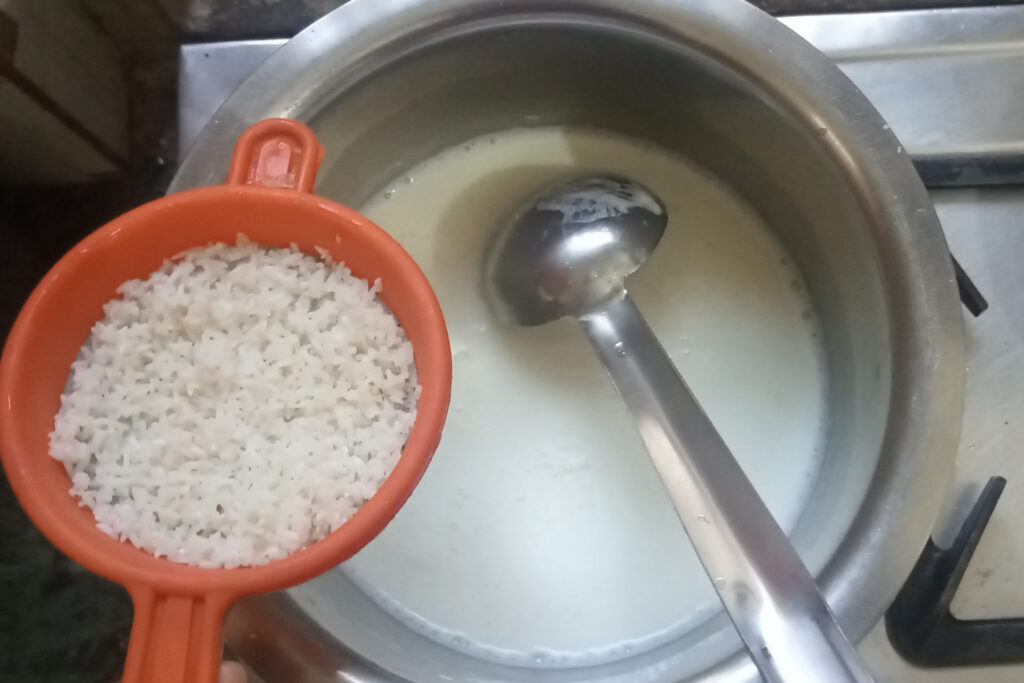 Adding rice