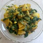 homestyle dry palak aloo sabzi