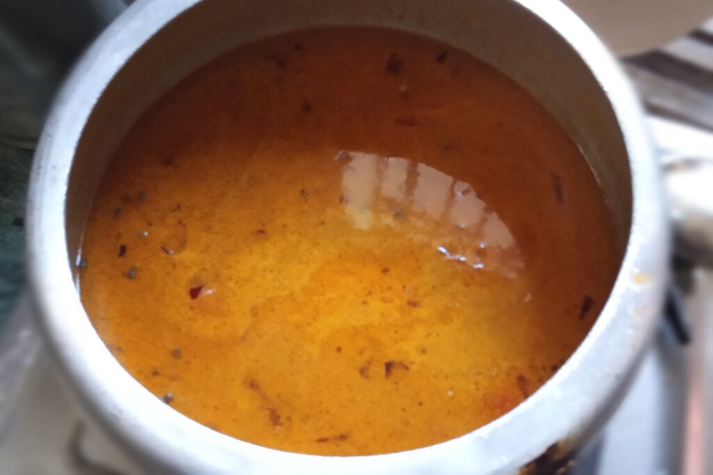 Mixing all the ingredients