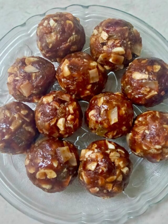 Close up shot of dates ladoo without sugar
