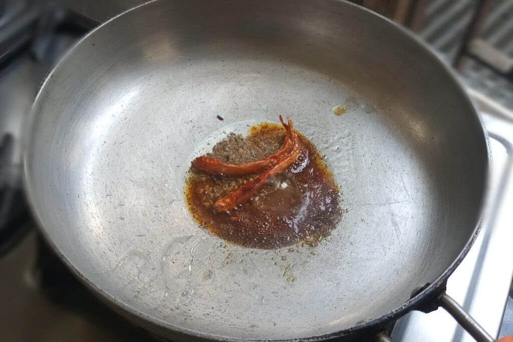 Adding kashmiri lal mirch powder
