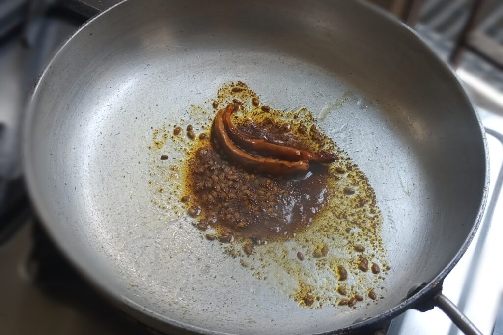 Tempering spices for tadka