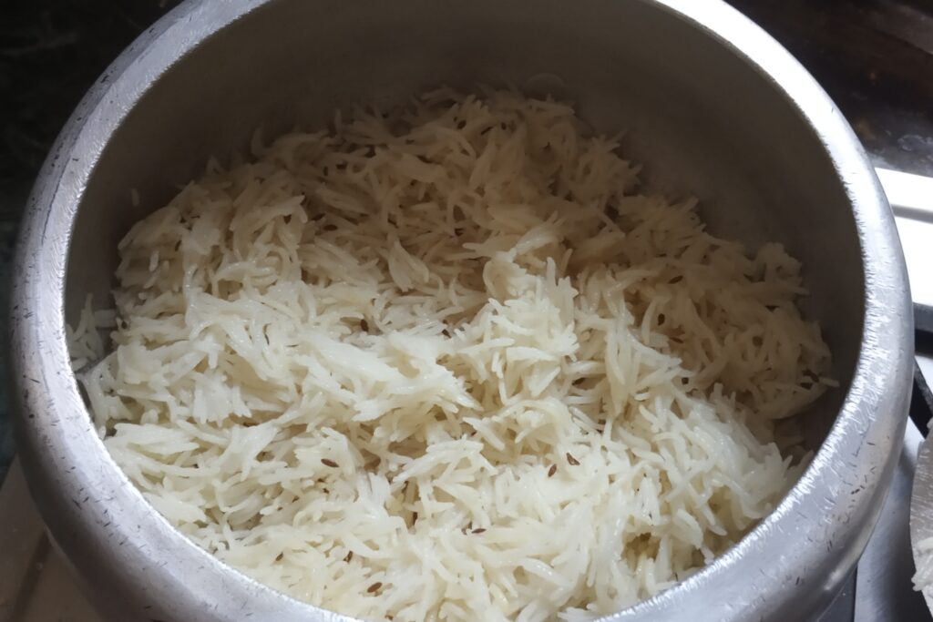Fluffy jeera rice recipe is ready to serve