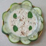 cucumber raita recipe served in a bowl