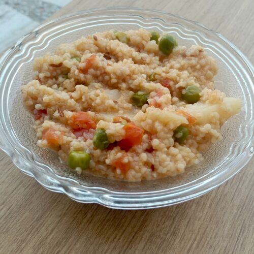 healthy vegetable daliya recipe served hot