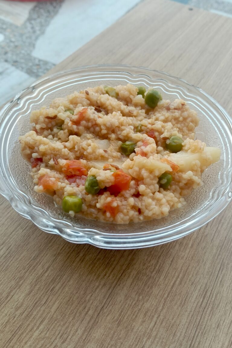 healthy vegetable daliya recipe served hot