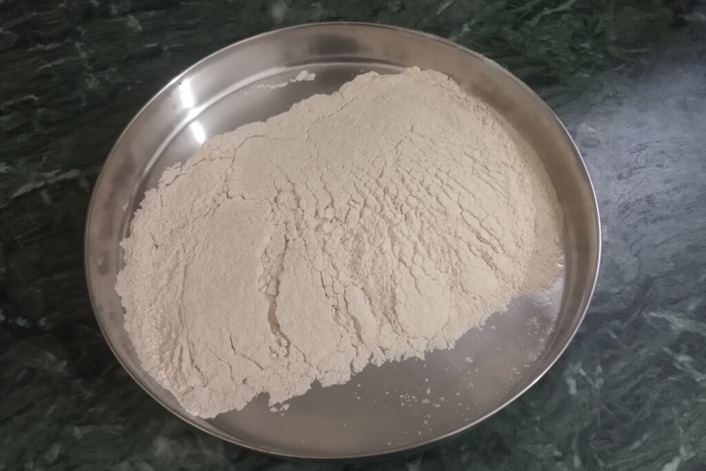 wheat flour or aata in a platter