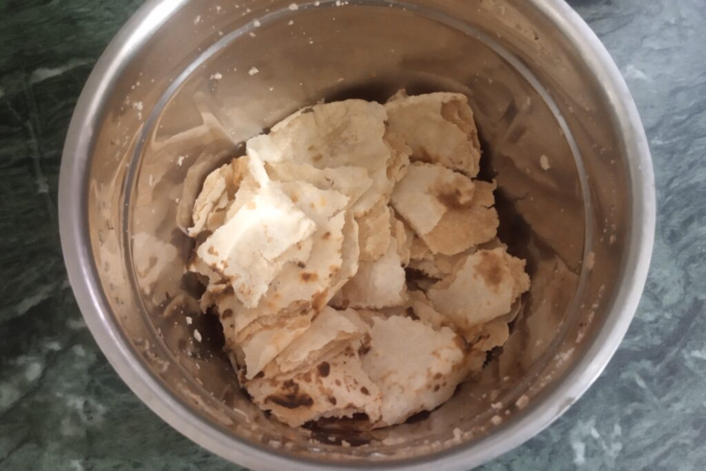 adding pieces to a blender