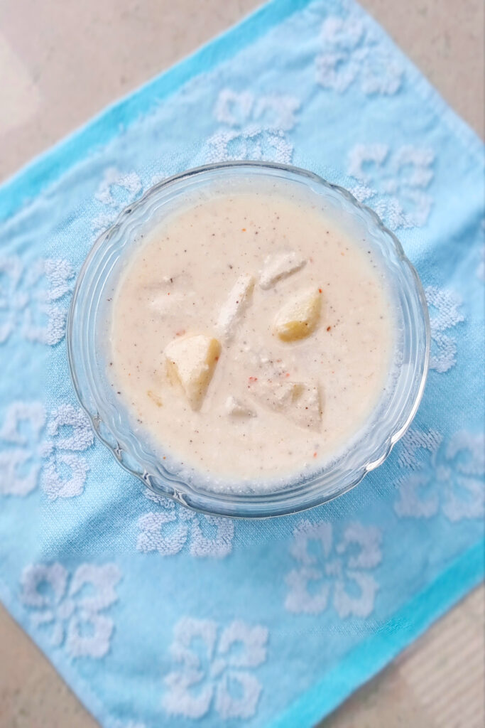 top shot of aloo raita recipe