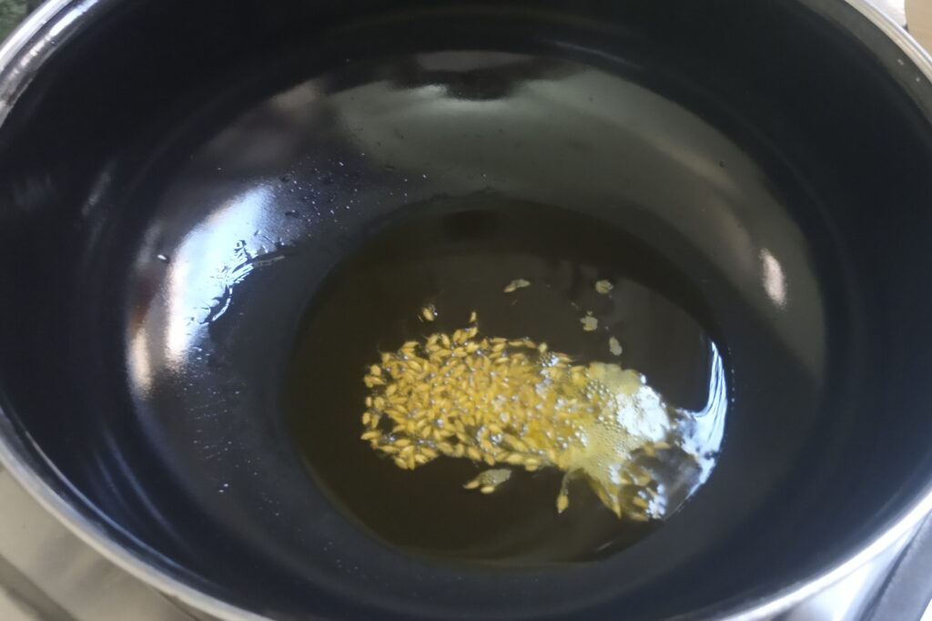 heating oil with cumin seeds