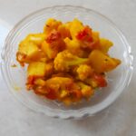 aloo gobhi sabzi served in a bowl