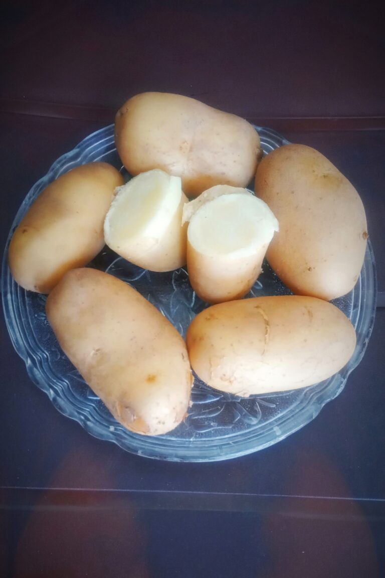 boiled potatoes in a plate