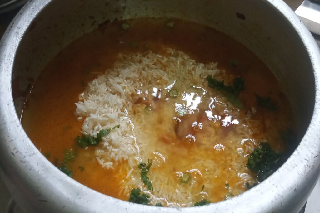 pouring water into other ingredients