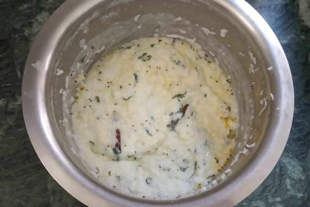 the curd rice recipe is ready