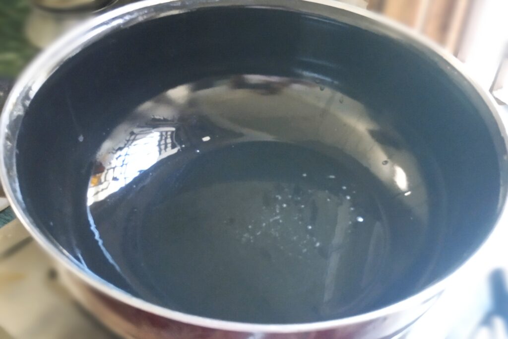 heating ghee in a kadai