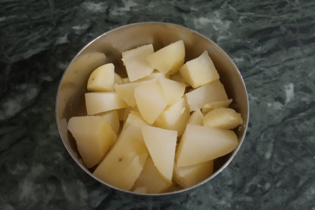 boiled chopped potatoes for raita