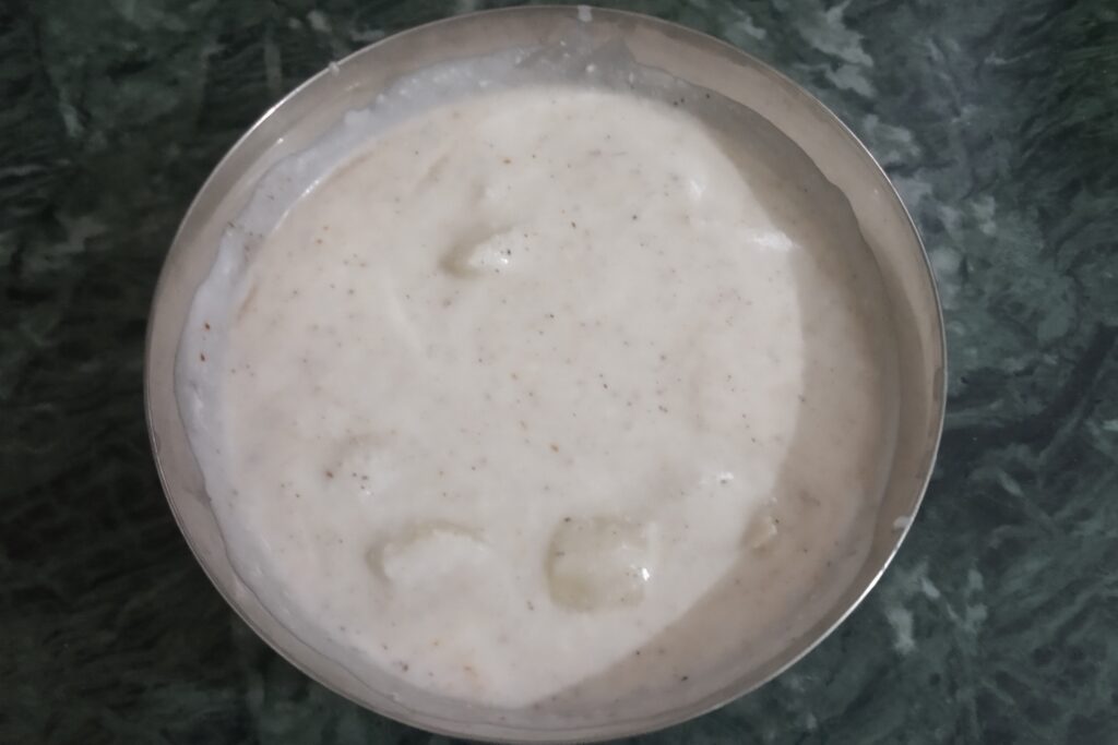 the potato raita is ready