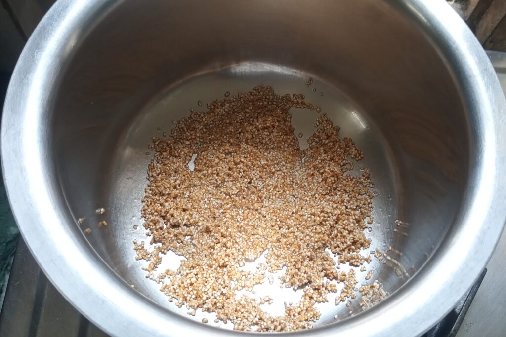 roasting broken wheat