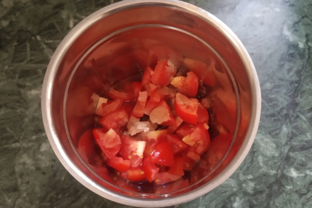 adding water, salt, and lemon juice