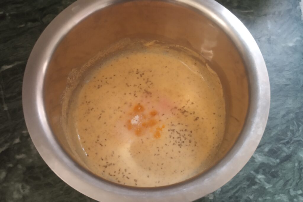 seasoning spices in the batter