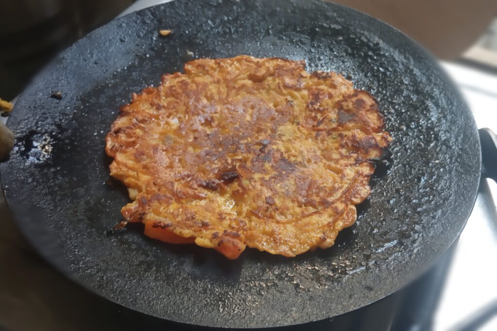 the chillla is cooked completely