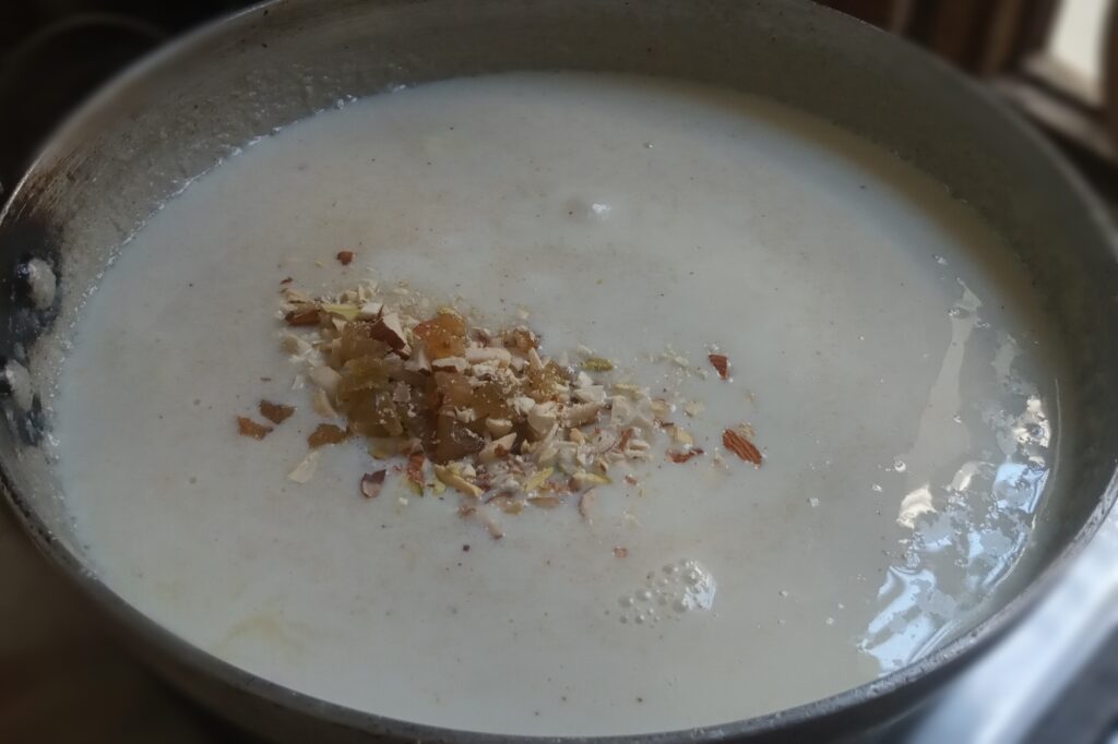 adding the chopped nuts