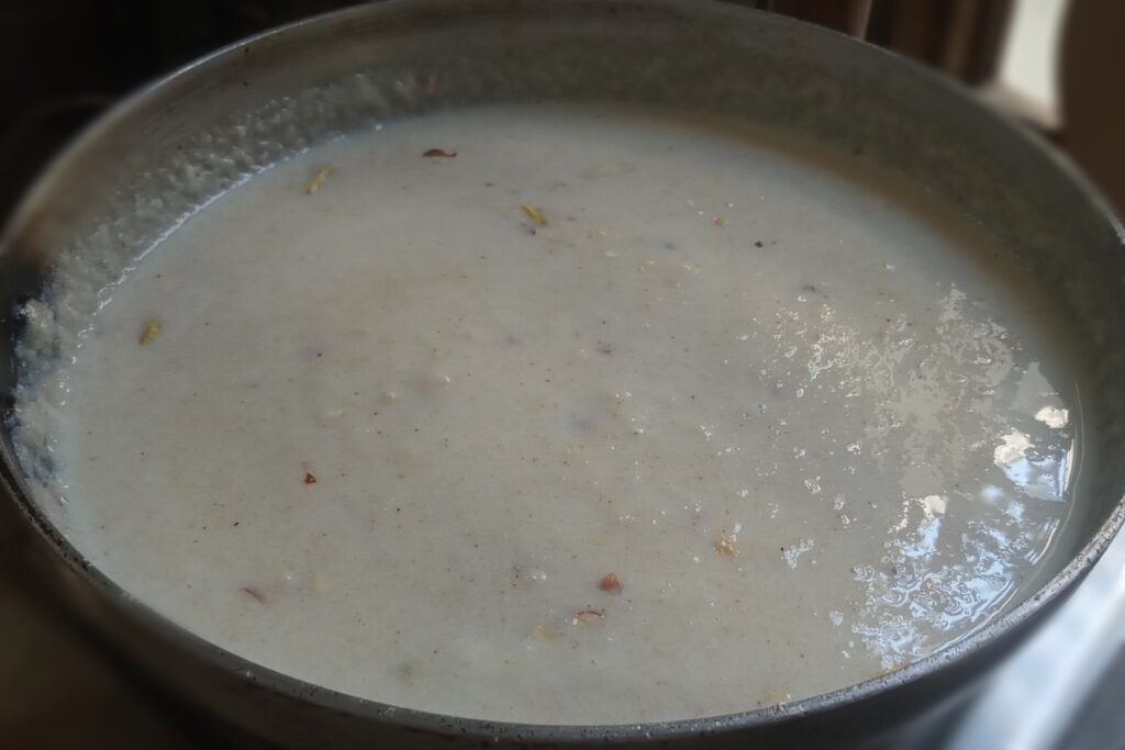 the suji kheer is completely cooked