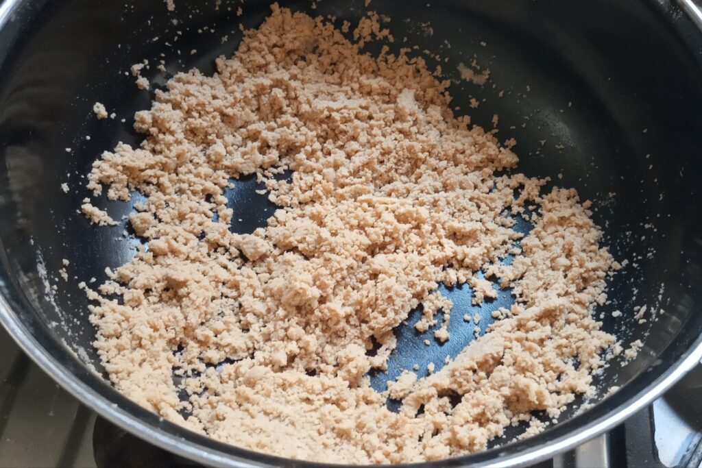 the flour is aromatic and golden