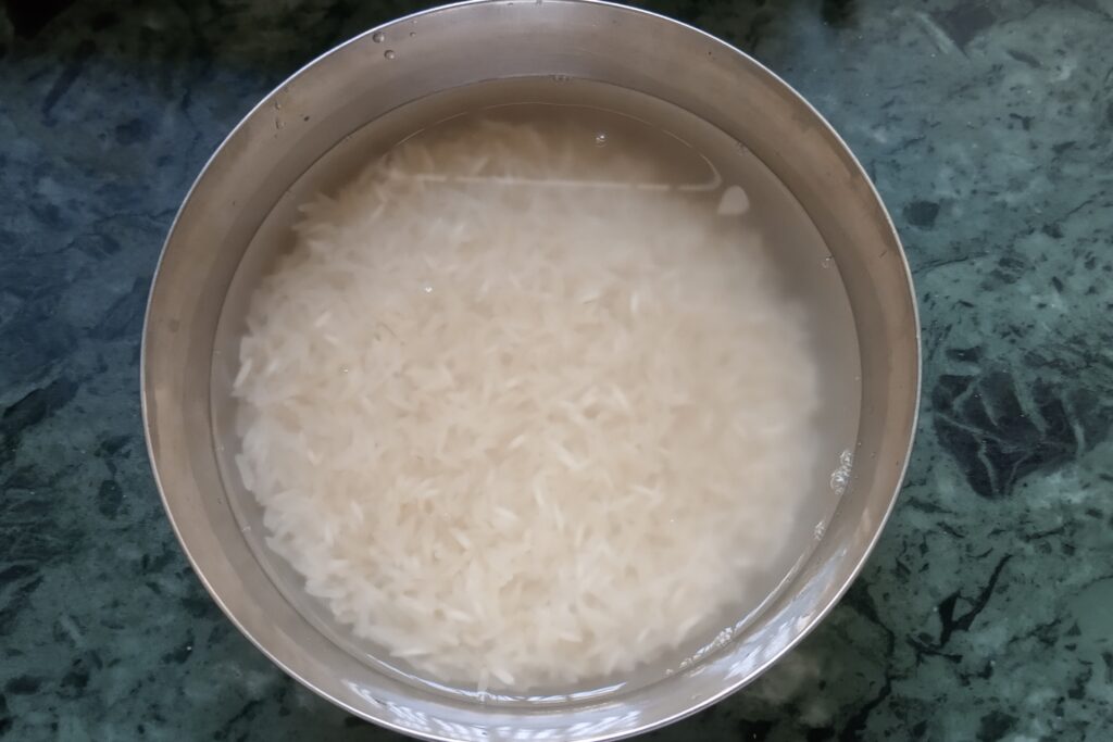 soaked rice for chana pulao recipe