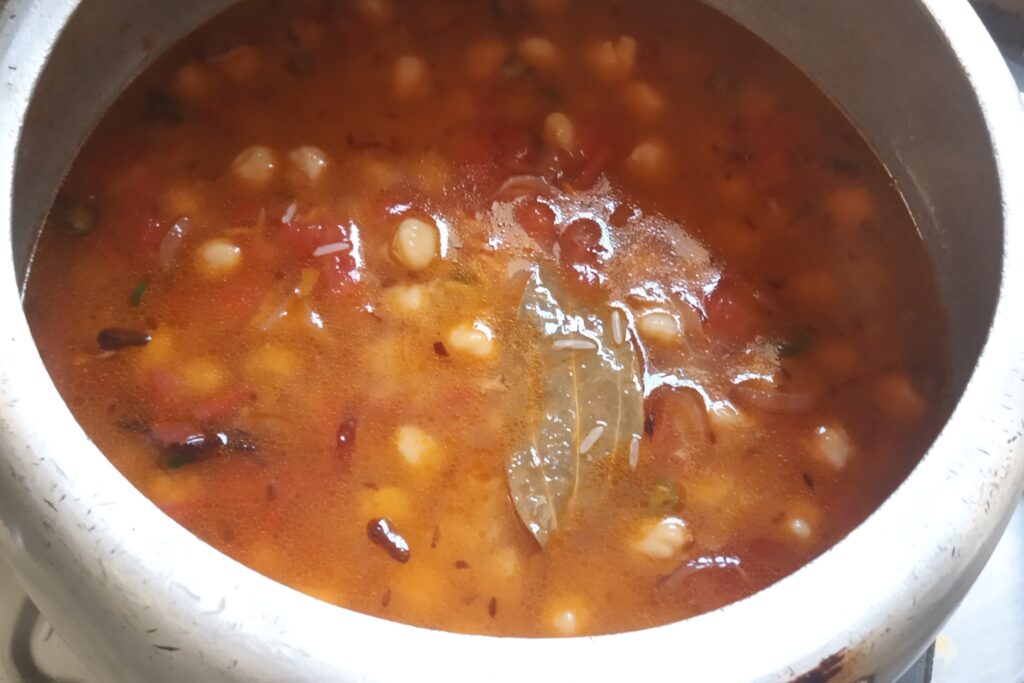 pressure cook the chana pulao recipe