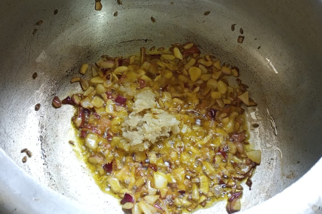 adding ginger garlic paste 