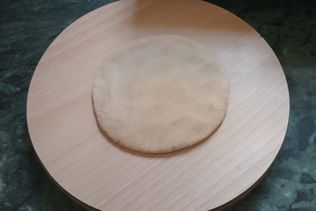 rolled small round circle of dough