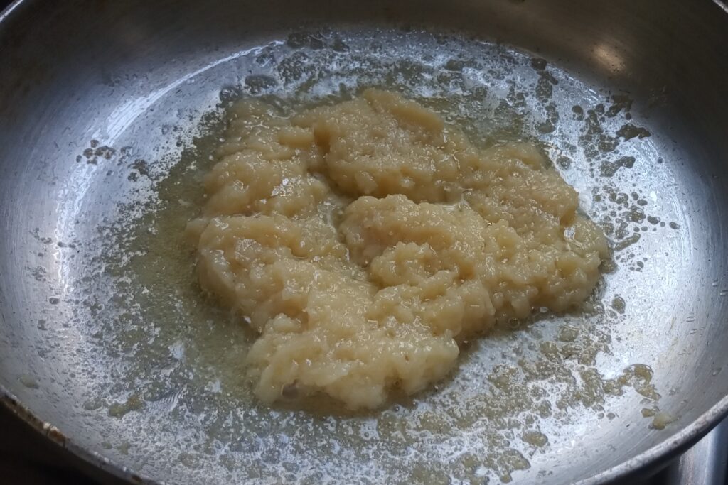 the potatoes are slightly roasted