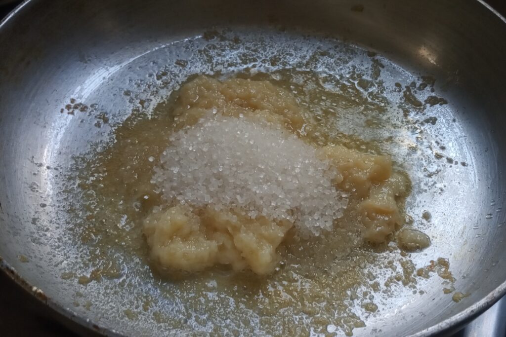 adding white sugar in potatoes