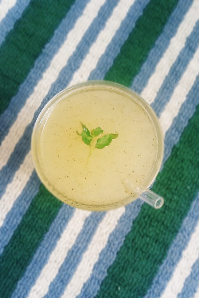 top shot of raw mango drink