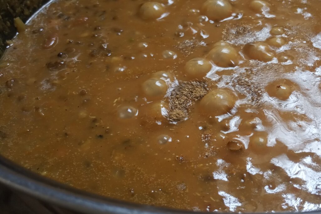 adding garam masala in dal