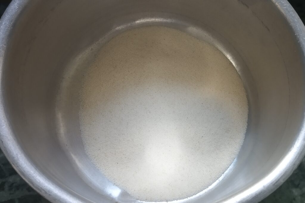 rava in a mixing bowl