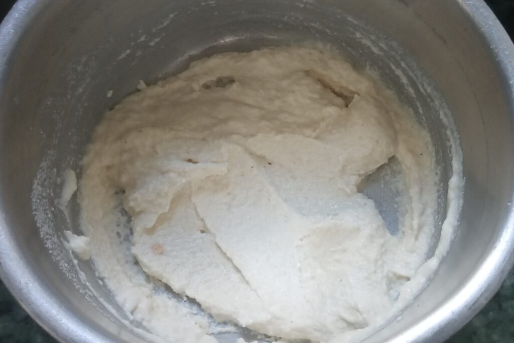 semolina and curd are mixed