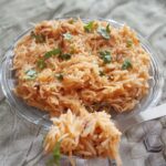 close up shot of onion pulao recipe