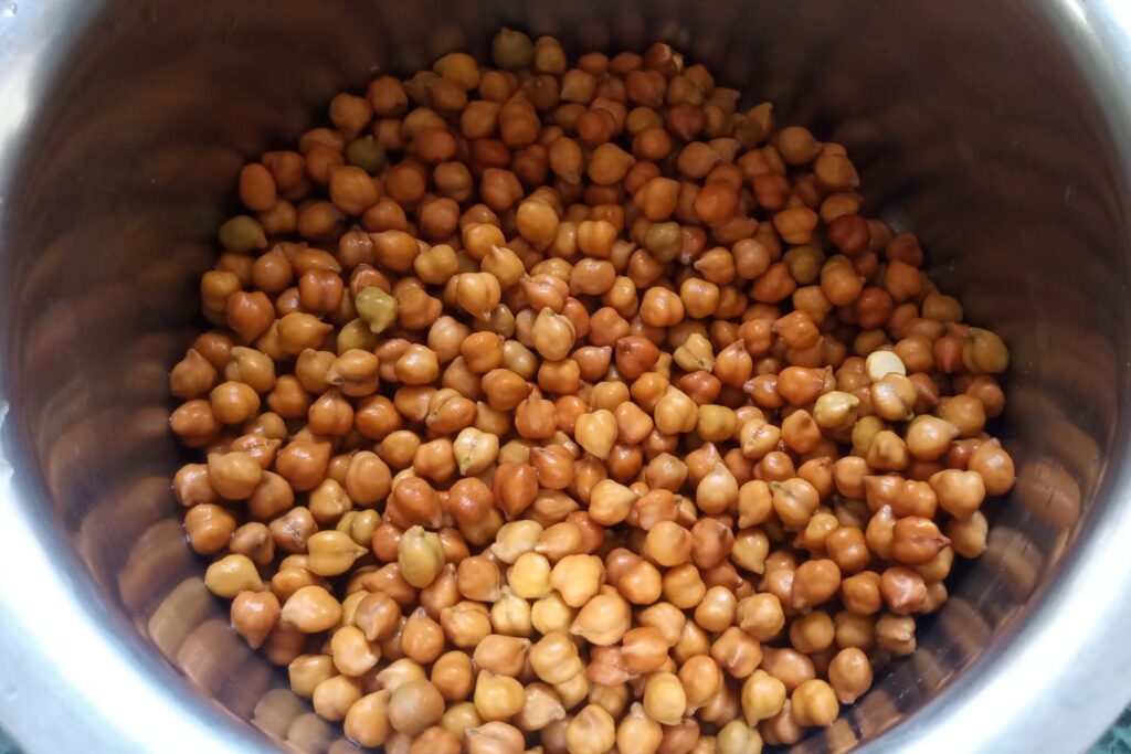 soaked black chickpeas in a bowl