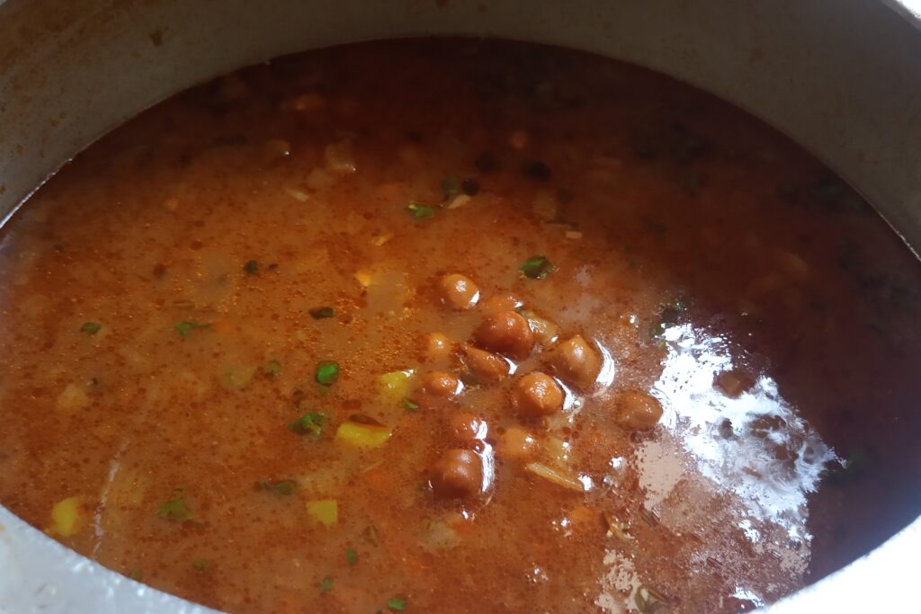 the black chickpea curry is ready
