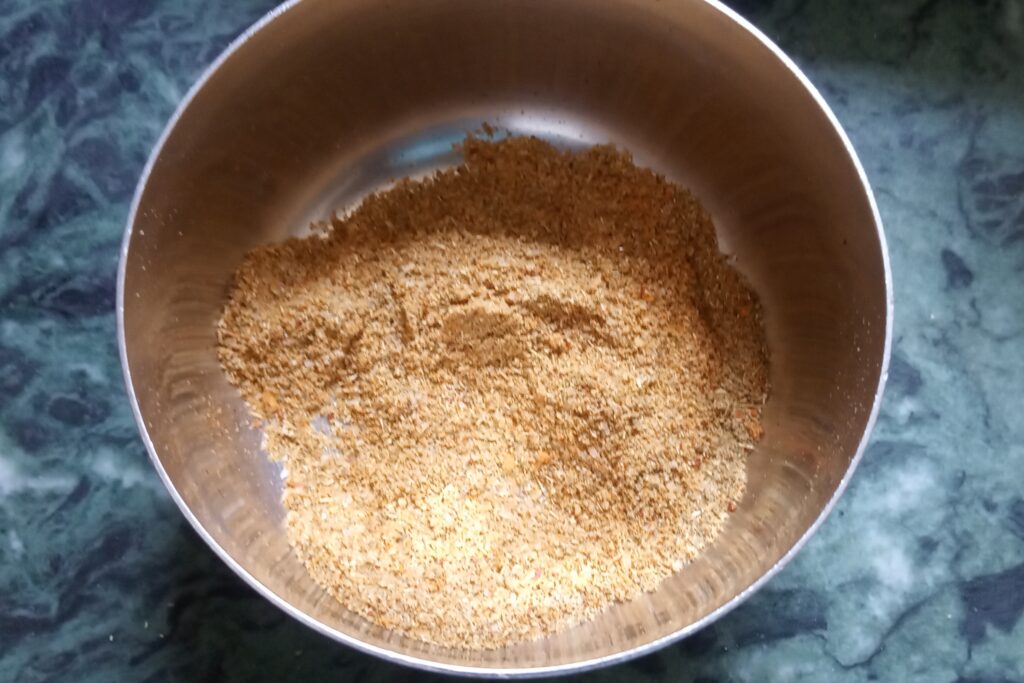 mixing spices for stuffing