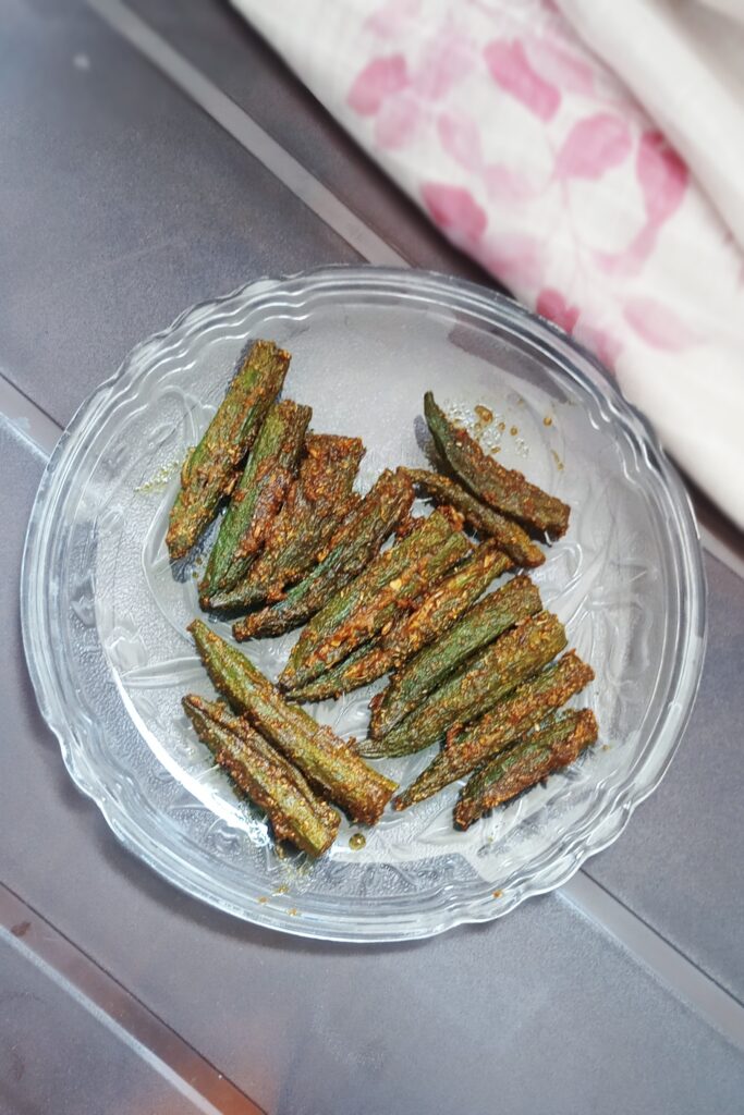 top shot of bharwa bhindi recipe