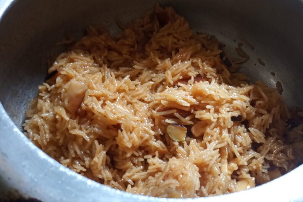 the sweet rice is ready to serve