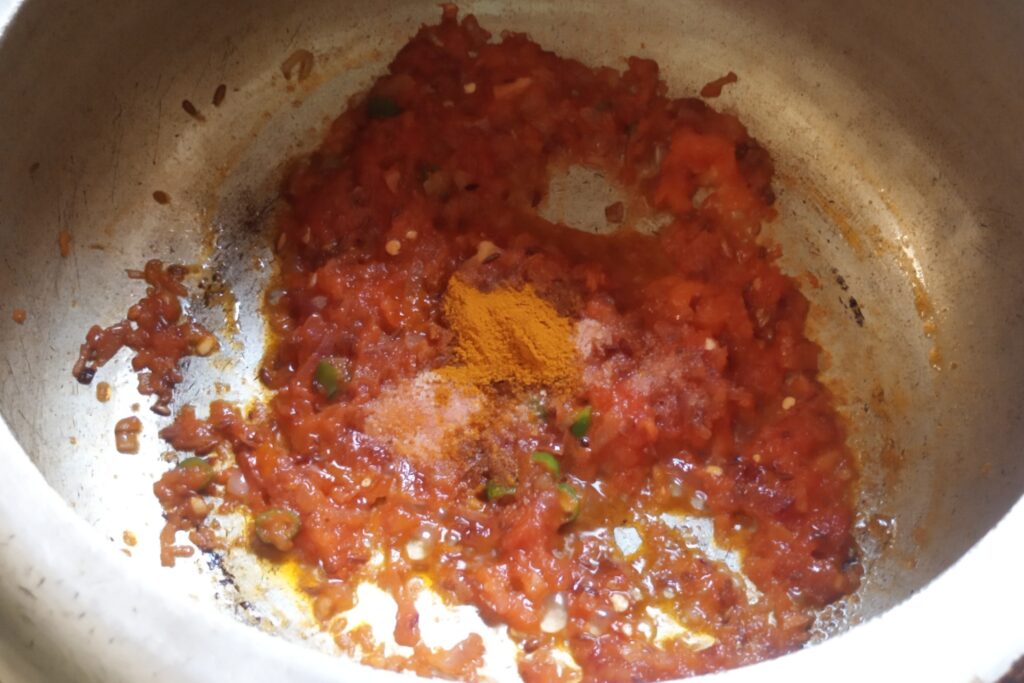seasoning spices and green chilies
