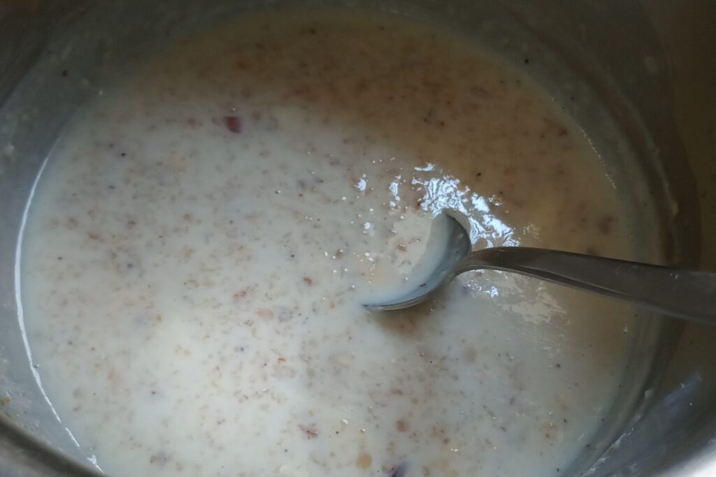 the oats payasam is completely cooked