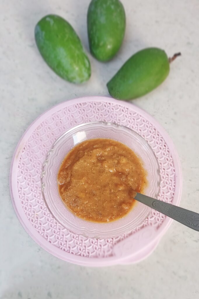 top shot of raw mango chutney recipe