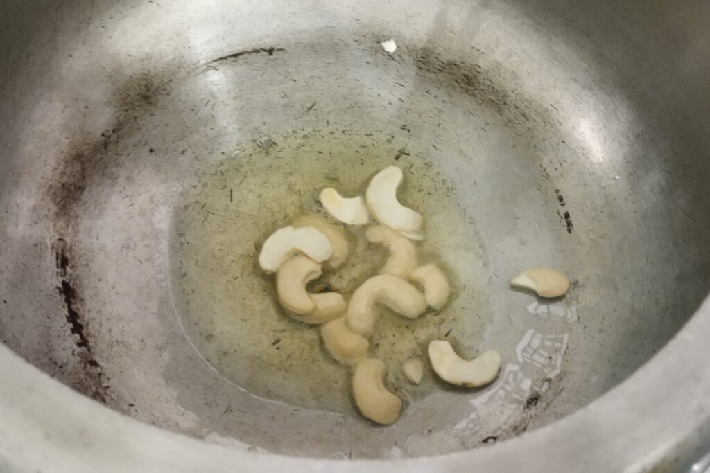 sauteing cashews in ghee