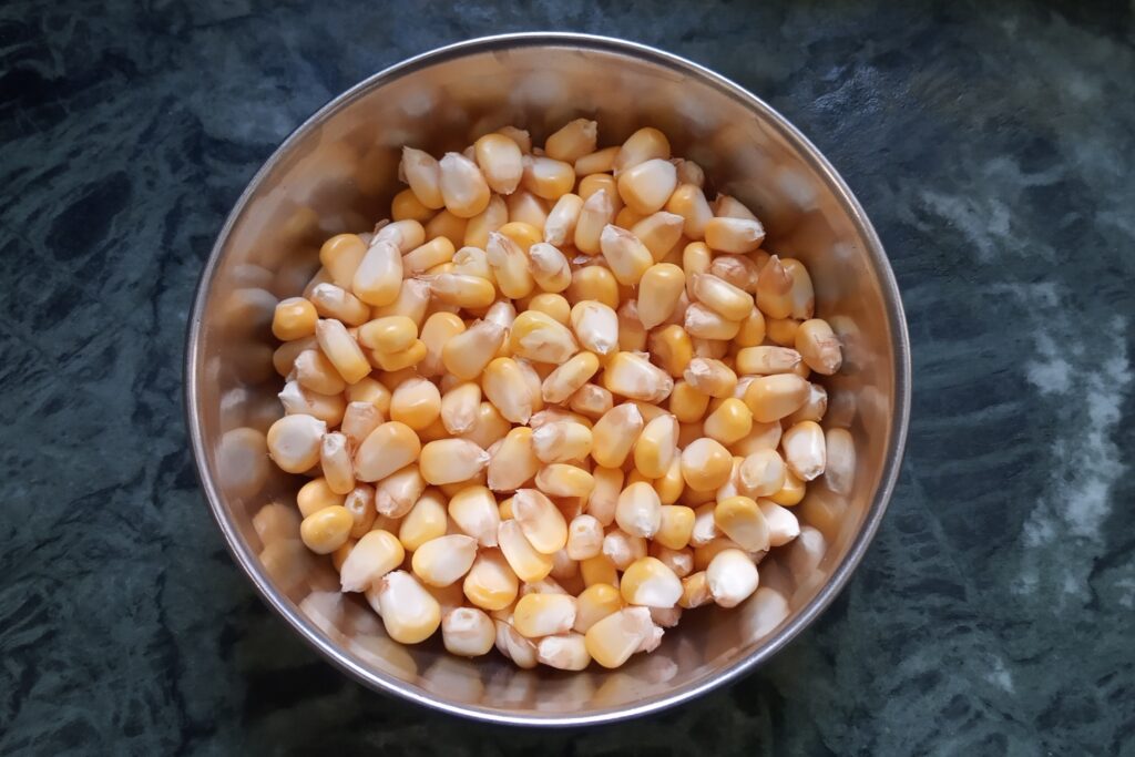 sweet corn kernels in a bowl