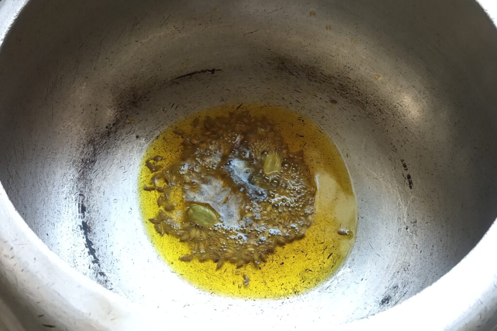 tempering spices in hot oil